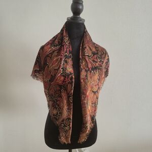 Lauren Ralph Lauren Vintage Silk Paisley Fringe Scarf